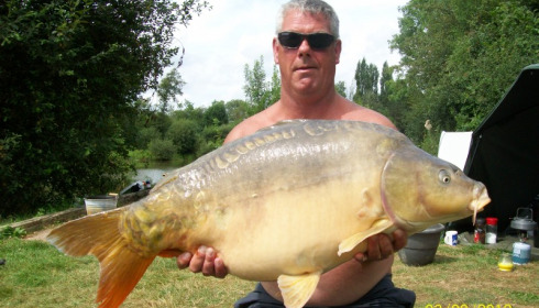 A 42 lb carp from Villefond, Jul 2012
