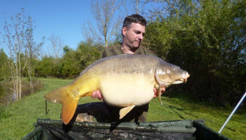 A 48 lb 6 oz carp from Villefond, Apr 2014