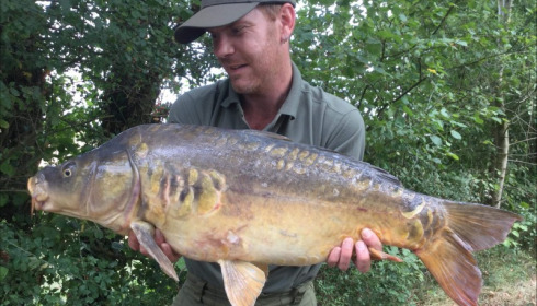 A 20 lb 12 oz carp from Villefond, Aug 2018