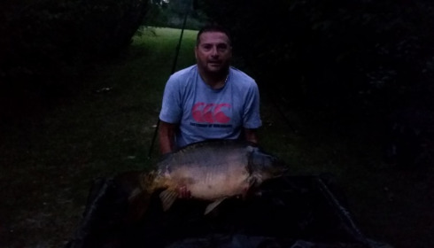 A 43 lb carp from Villefond, Sep 2014