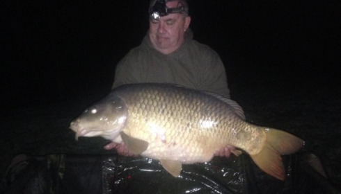 A 48 lb 6 oz carp from Villefond, Dan Hulance group, Mar 2017