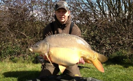 A 34 lb 4 oz carp from Villefond, Apr 2013