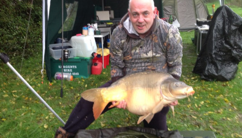 A 38 lb 4 oz carp from Villefond, Oct 2012