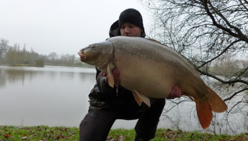 A 41 lb carp from Villefond, Mark Lambert, Dec 2012