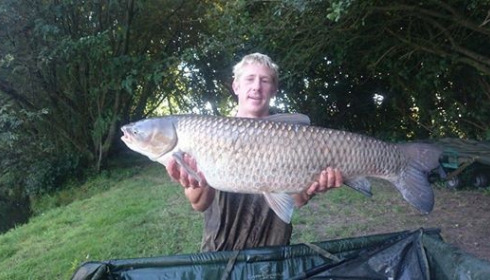 A 25 lb grass carp from Villefond, Jul 2014