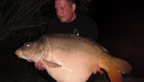 A 41 lb 8 oz carp from Villefond, Oct 2010
