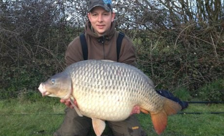 A 54 lb 8 oz carp from Villefond, Arthur the fish, Apr 2013