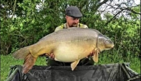 A 51 lb 8 oz carp from Villefond, Apr 2019