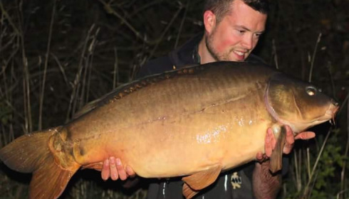 A 38 lb carp from Villefond, Dec 2015