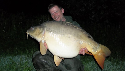 A 44 lb carp from Villefond, DIY Ghostie, May 2013