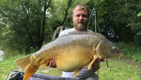 A 38 lb carp from Villefond, Jack  Horan , May 2019