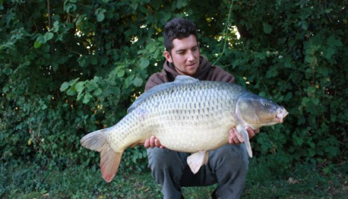 A 27 lb 8 oz carp from Villefond, Jul 2011