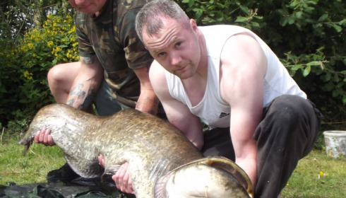 A 75 lb 4 oz catfish from Villefond, The same catfish, Jul 2012