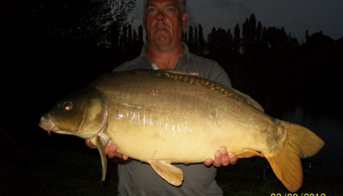 A 34 lb carp from Villefond, Jul 2012