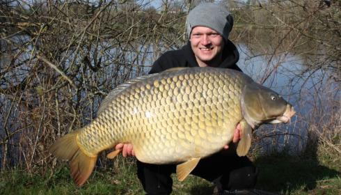 A 49 lb carp from Villefond, Feb 2013
