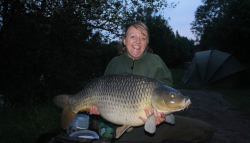 A 37 lb 8 oz carp from Villefond, Aug 2016