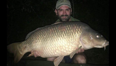A 45 lb 8 oz carp from Villefond, Big John spawned out, Oct 2016