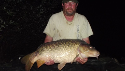 A 38 lb 2 oz carp from Villefond, Aug 2015