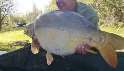 A 36 lb 6 oz carp from Villefond, Apr 2014