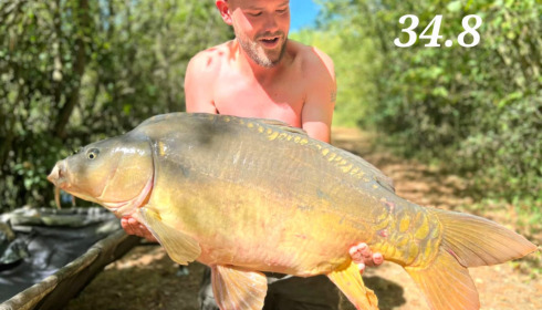A 34 lb 8 oz carp from Villefond, Connor Chippett, Aug 2022