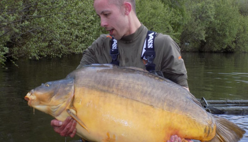 A 63 lb 8 oz carp from Villefond, Arnold the fish, May 2016