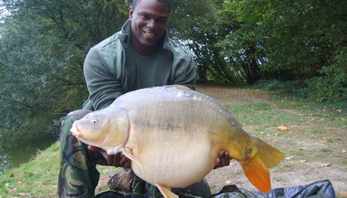 A 42 lb carp from Villefond, Oct 2011