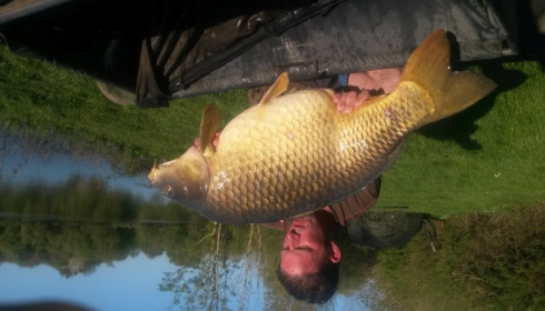 A 44 lb carp from Villefond, Apr 2015
