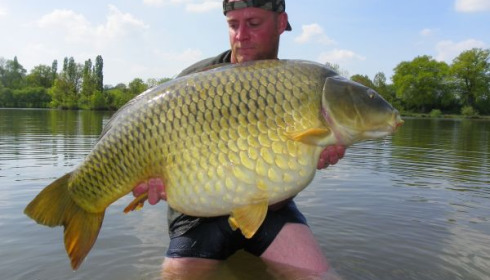 A 51 lb 8 oz carp from Villefond, Big John, Apr 2011