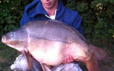 A 34 lb carp from Villefond, Aug 2013