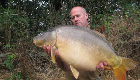 A 37 lb carp from Villefond, Sep 2012