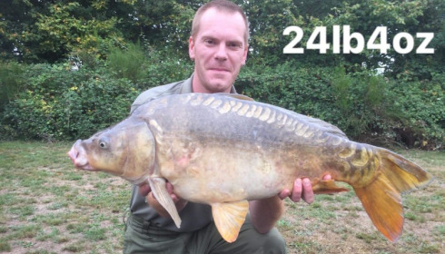 A 24 lb 4 oz carp from Villefond, Oct 2017