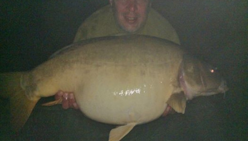 A 41 lb 14 oz carp from Villefond, Apr 2014