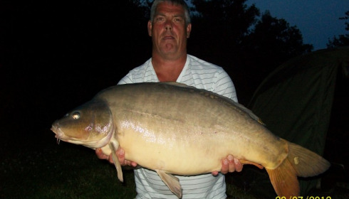 A 37 lb 8 oz carp from Villefond, Jul 2012