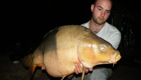 A 39 lb carp from Villefond, Max, Aug 2010