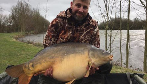 A 49 lb 12 oz carp from Villefond, Dan Hulance group, Mar 2017