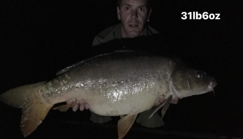 A 31 lb 6 oz carp from Villefond, Oct 2017