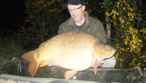 A 45 lb carp from Villefond, Measles the carp, May 2015