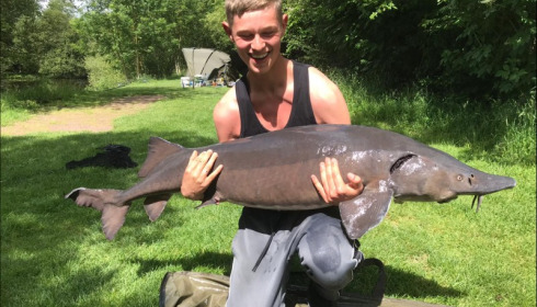 A 56 lb 8 oz carp from Villefond, Tyler McBride, May 2019