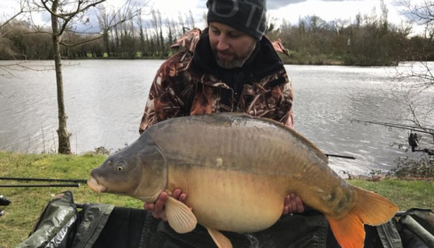 A 47 lb 10 oz carp from Villefond, Dan Hulance group, Mar 2017
