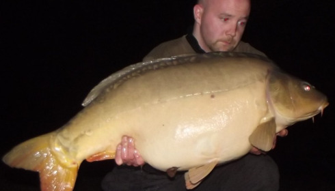 A 43 lb carp from Villefond, Nov 2012