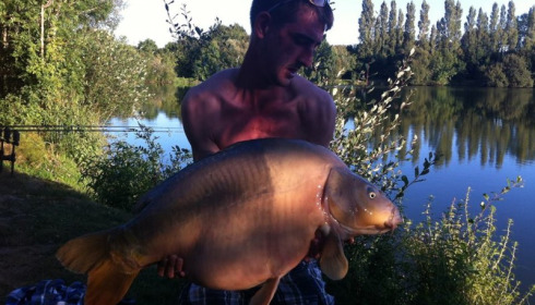 A 36 lb 12 oz carp from Villefond, Son of Max the fish, Aug 2013