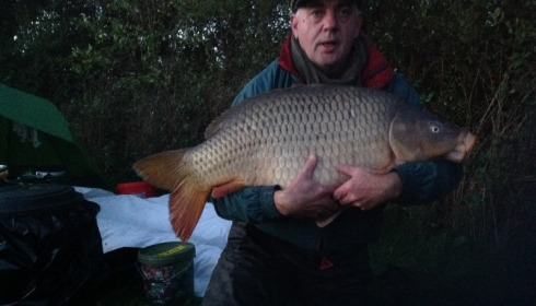 A 54 lb 9 oz carp from Villefond, Nov 2013