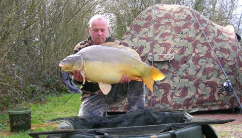 A 35 lb carp from Villefond, Mar 2013