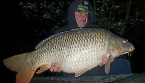 A 34 lb carp from Villefond, Oct 2017