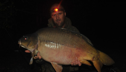 A 38 lb 12 oz carp from Villefond, Oct 2014