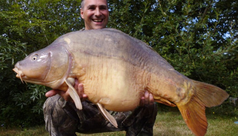 A 47 lb carp from Villefond, A heavily spawned out Bennetts, Aug 2013