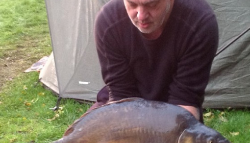 A 36 lb 8 oz carp from Villefond, Oct 2012
