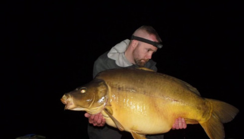 A 44 lb 2 oz carp from Villefond, Little Richard the fish , Mar 2018