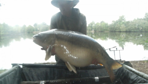A 45 lb 4 oz carp from Villefond, Spawned out  Dorian, Oct 2016