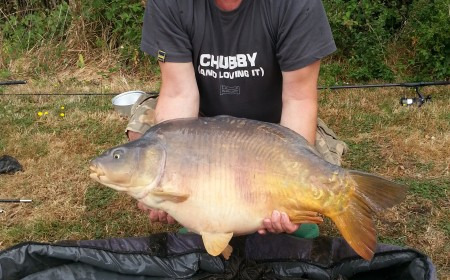 A 35 lb carp from Villefond, Sep 2012